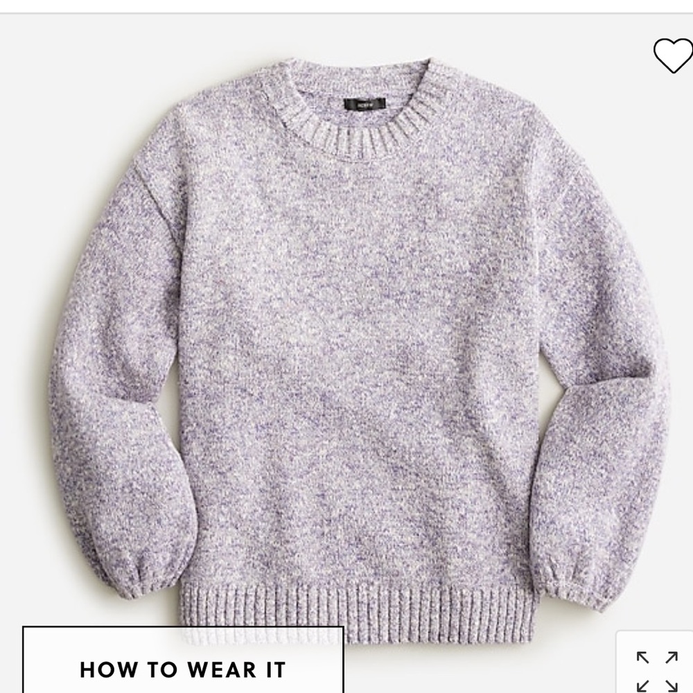 J. Crew Puff Sleeve Crew Neck Sweater